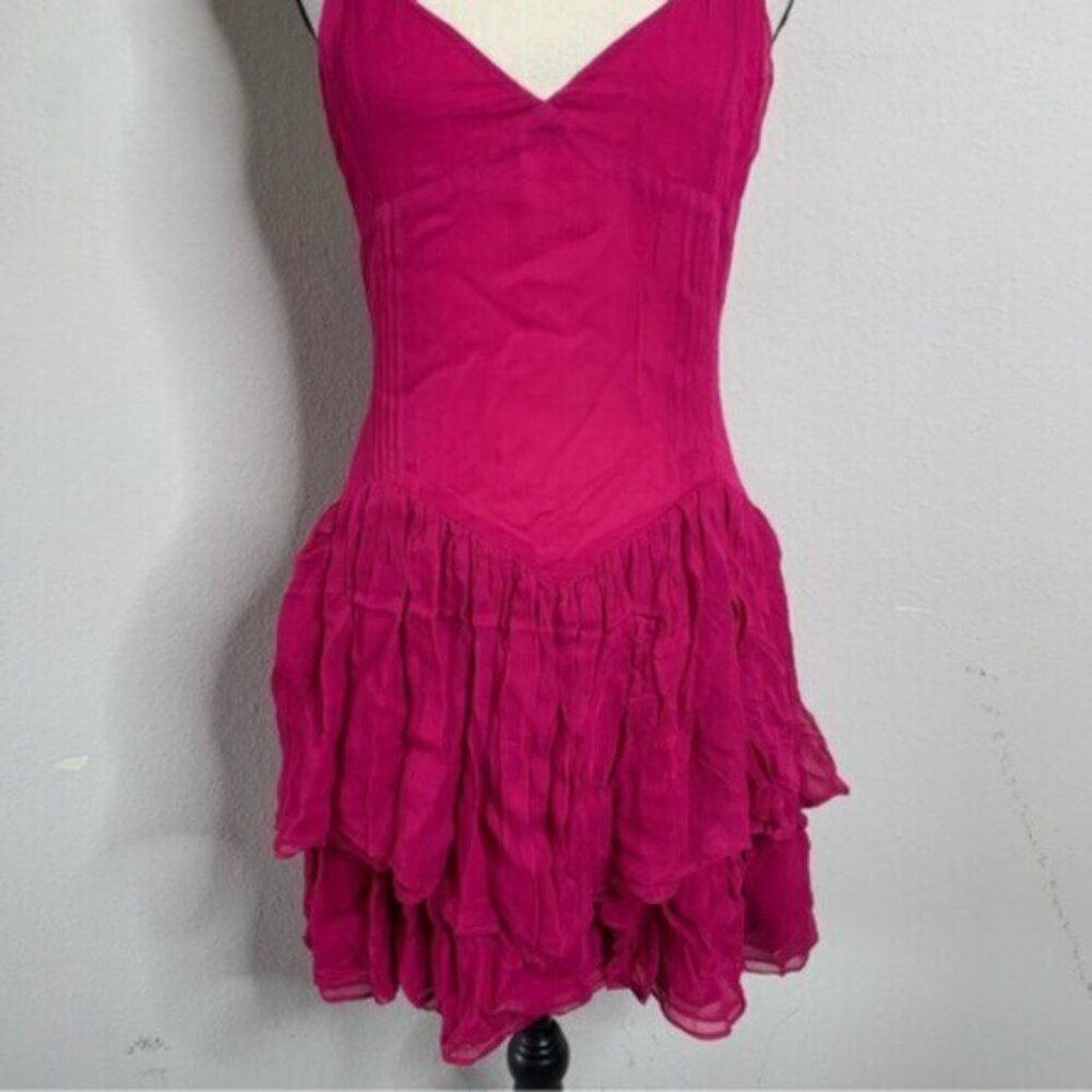 NWT Secret Mission Rasberry Ines Ruffle Mini Dress - Picture 8 of 15